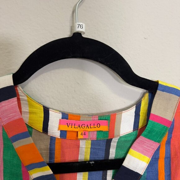 76 Villagallo Vivianne Linen-Blend Top Size 44 - Picture 2 of 4